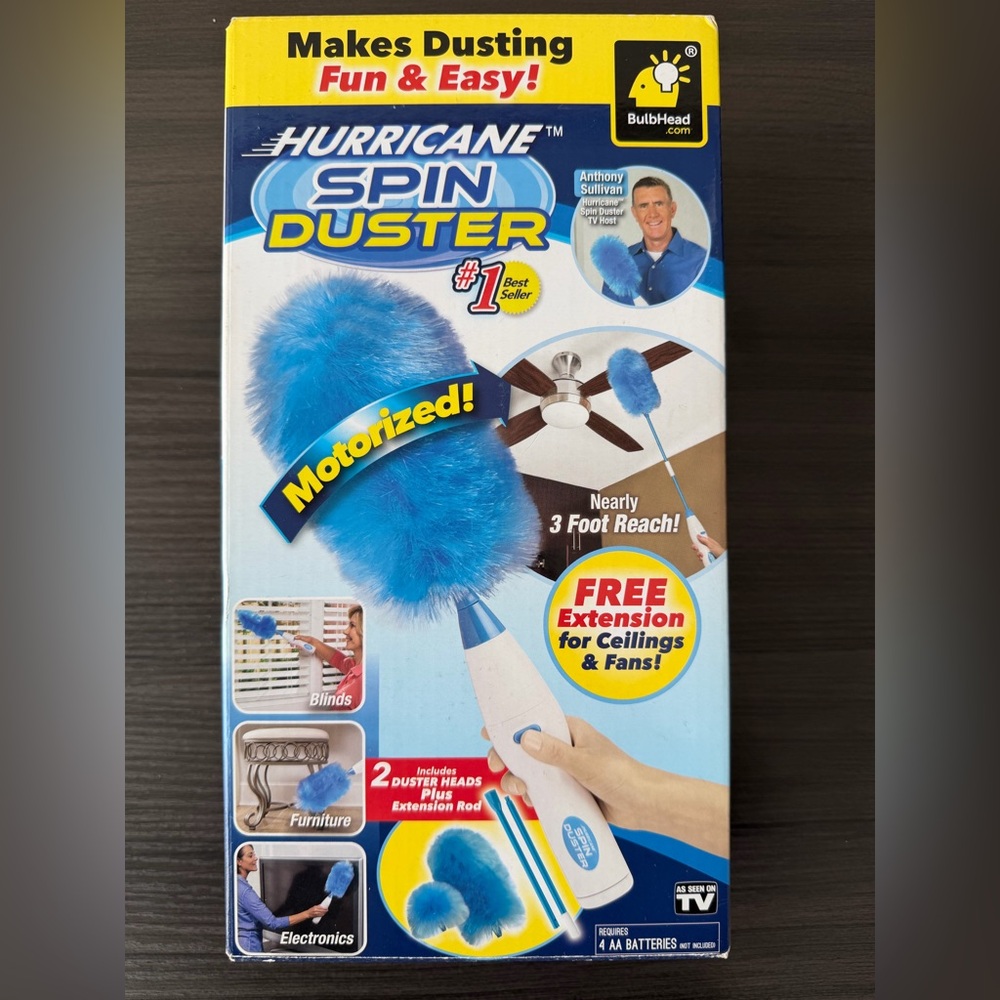 Hurricane Spin Duster Motorized Handheld Duster - Blue